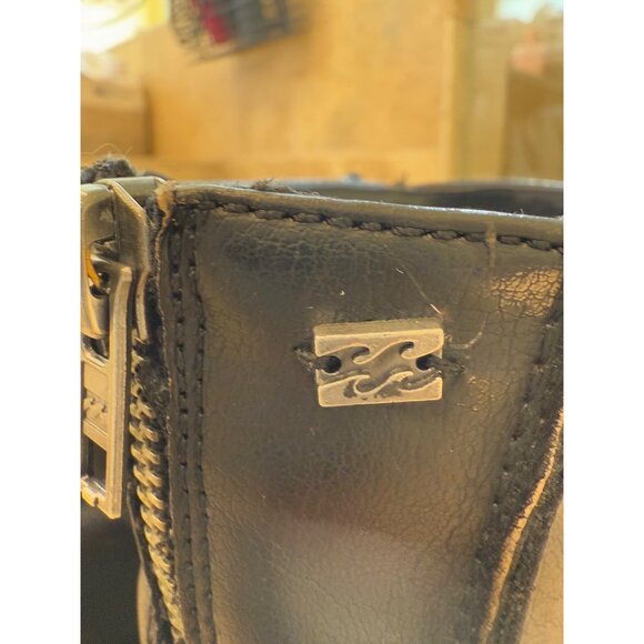 Billabong Black Leather Ankle Boots With Zipper Detail & Worn-In Style sz 9 - Picture 6 of 9